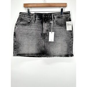 Good American Women's DENIM MINISKIRT IN BLACK199 ‎ Size 12
